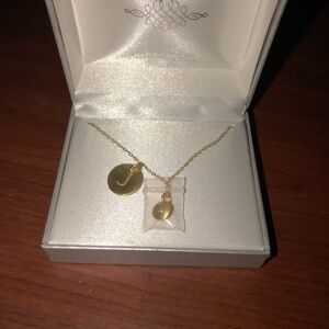 18k gold over stering silver monogram "J" necklace